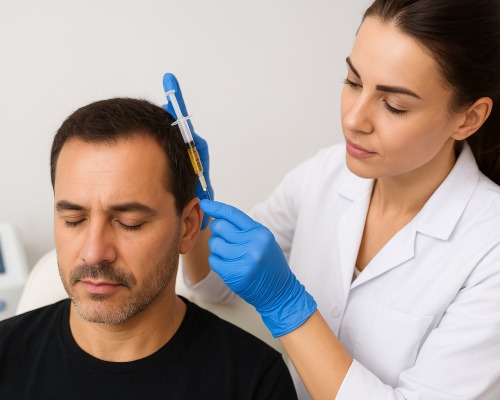 PRP Hair Treatment in Progress